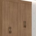 Ver imagem 6 de Guarda-roupa Solteiro Grande 4 Portas 2 Gavetas e 4 Prateleiras Lisa Mdp Carvalho Oak
