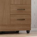 Ver imagem 7 de Guarda-roupa Solteiro Grande 4 Portas 2 Gavetas e 4 Prateleiras Lisa Mdp Carvalho Oak