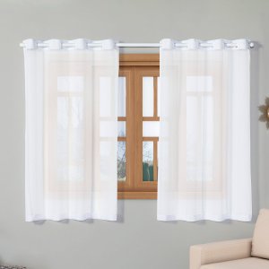 Cortina Voil 2,20m X 1,40m Voal para Sala Quarto Cozinha Decorativa Moderna Janela Branco