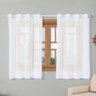 Cortina Voil 2,20m X 1,40m Voal para Sala Quarto Cozinha Decorativa Moderna Janela Branco - 1
