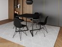 Ver imagem 1 de Mesa Industrial Base Ferro Preto em V Tampo 90x90 Preto 4 Cadeiras Eames Ferro Assento Preto