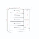Ver imagem 4 de Gaveteiro Milão 5 Gavetas 1 Porta Branco - Aramóveis