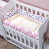Kit Mini Berço Trança Menina Rosa 100% Algodão 8 Peças Duda - 1