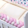 Kit Mini Berço Trança Menina Rosa 100% Algodão 8 Peças Duda - 3