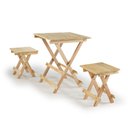 Ver imagem 2 de Conjunto Mesa Dobrável e 2 Banquetas Bege