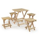 Ver imagem 2 de Conjunto Mesa Dobrável e 4 Banquetas Bege
