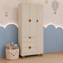 Ver imagem 1 de Guarda-Roupa 3 Portas para Quarto de Bebê 100% MDF Apolo