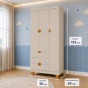 Ver imagem 4 de Guarda-Roupa 3 Portas para Quarto de Bebê 100% MDF Apolo