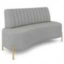 Ver imagem 1 de Sofá 2 Lugares 160cm Pés Aço Dourado Tamar Boucle Cinza Z08 - Mpozenato