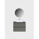 Ver imagem 4 de Gabinete para Banheiro com Cuba e Espelho Redondo 80cm Mdf Verde Dubai - On Móveis