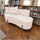 Ver mais imagens de Namoradeira Sofá Feijão Luna Orgânica Veludo Marfim