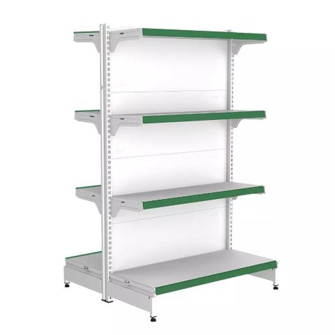 Gondola Centro 137 Fit Inicial Branco 8 Bandeja Pe Verde