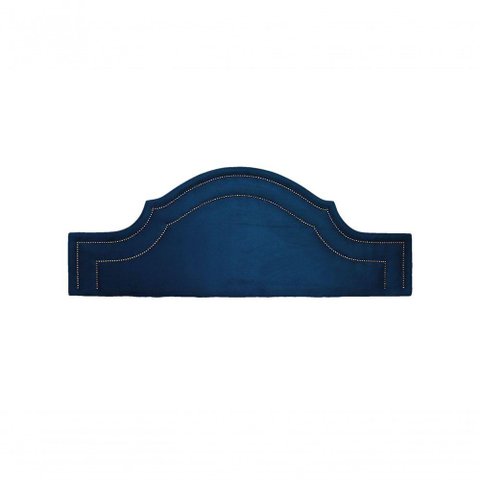 Cabeceira King Luxo 193x60 Suede Azul Tachas Fumê