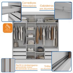 Guarda Roupa Casal 2 Portas 6 Gavetas Agave Yescasa - 4 Guarda Roupa Casal 2 Portas 6 Gavetas Agave Yescasa - 4