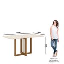 Ver imagem 3 de Conjunto Sala de Jantar Tampo MDF/Vidro 6 Cadeiras Marie Espresso Móveis Bege/Nature/Off White/Linho