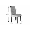 Ver imagem 4 de Conjunto: Mesa Sala Jantar Alvorada C/ Tampo Madeirado Canto Reto 180x90cm e 6 Cadeiras Jade Imbuia/