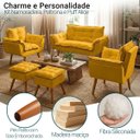 Ver imagem 6 de Kit Namoradeira 2 Poltronas e 2 Puffs Confortável para Sala Recepção Manicure Alice Suede
