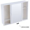 Armário Banheiro Espelheira Sobrepor e Embutir Branco 29x41x10cm + Pia Lavatório Plástico - 9