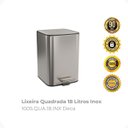 Ver imagem 4 de Lixeira com Pedal Quadrada 18 Litros Inox 1005.qua.18.inx Deca