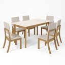 Ver imagem 2 de Conjunto Sala Jantar Arietta 6 Cadeiras Canto Reto C/vidro