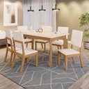 Ver imagem 1 de Conjunto Sala Jantar Arietta 6 Cadeiras Canto Reto C/vidro