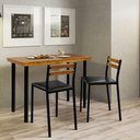 Ver imagem 1 de Conjunto Mesa com 2 Cadeiras Moscou Courino Preto/Fosco