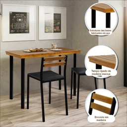 Conjunto Sala de Jantar Mesa com 2 Cadeiras Moscou - 6