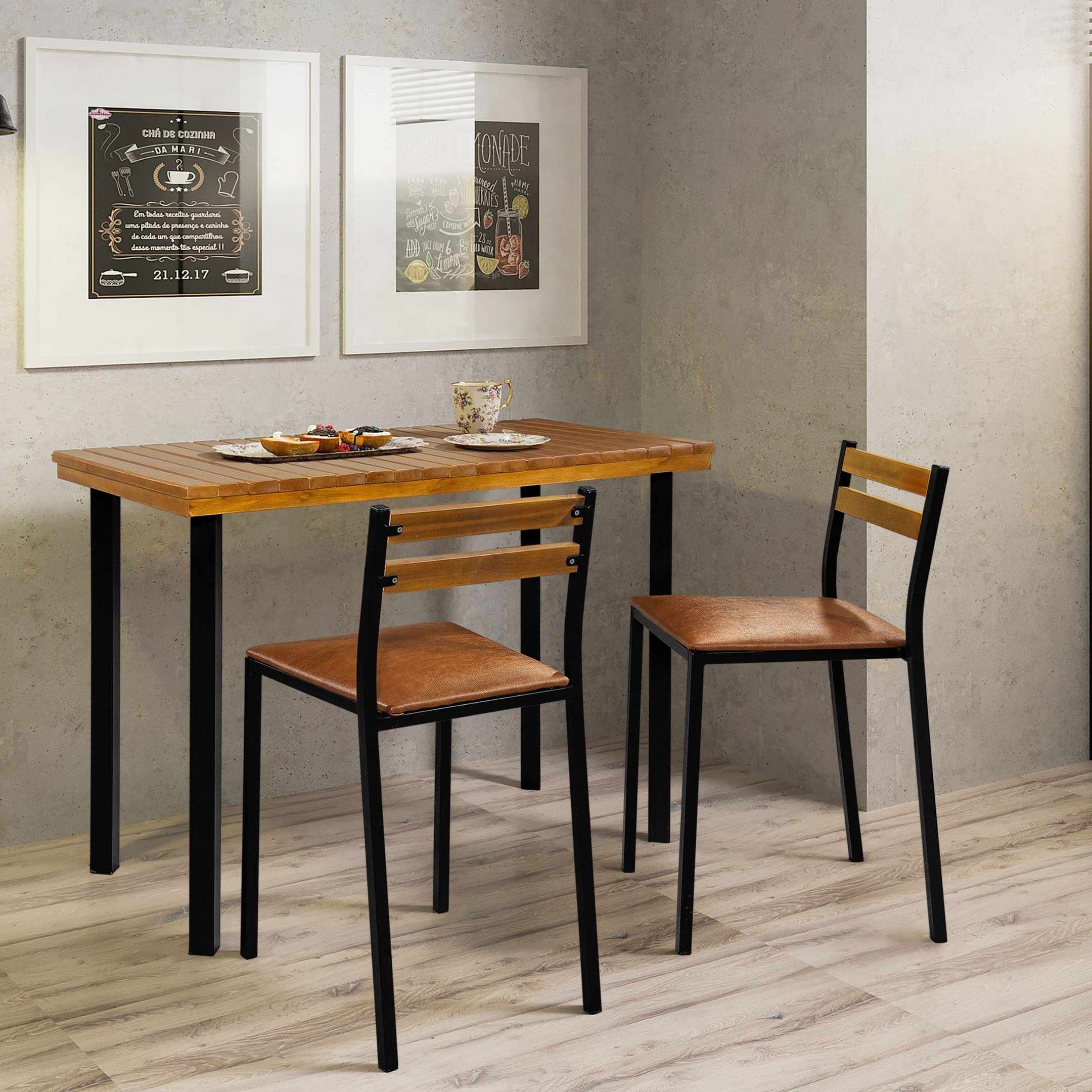 Conjunto Mesa com 2 Cadeiras Moscou | MadeiraMadeira