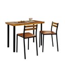 Ver imagem 2 de Conjunto Mesa com 2 Cadeiras Moscou Preto/Courino Marron/Fosco