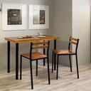 Ver imagem 1 de Conjunto Mesa com 2 Cadeiras Moscou Preto/Courino Marron/Fosco