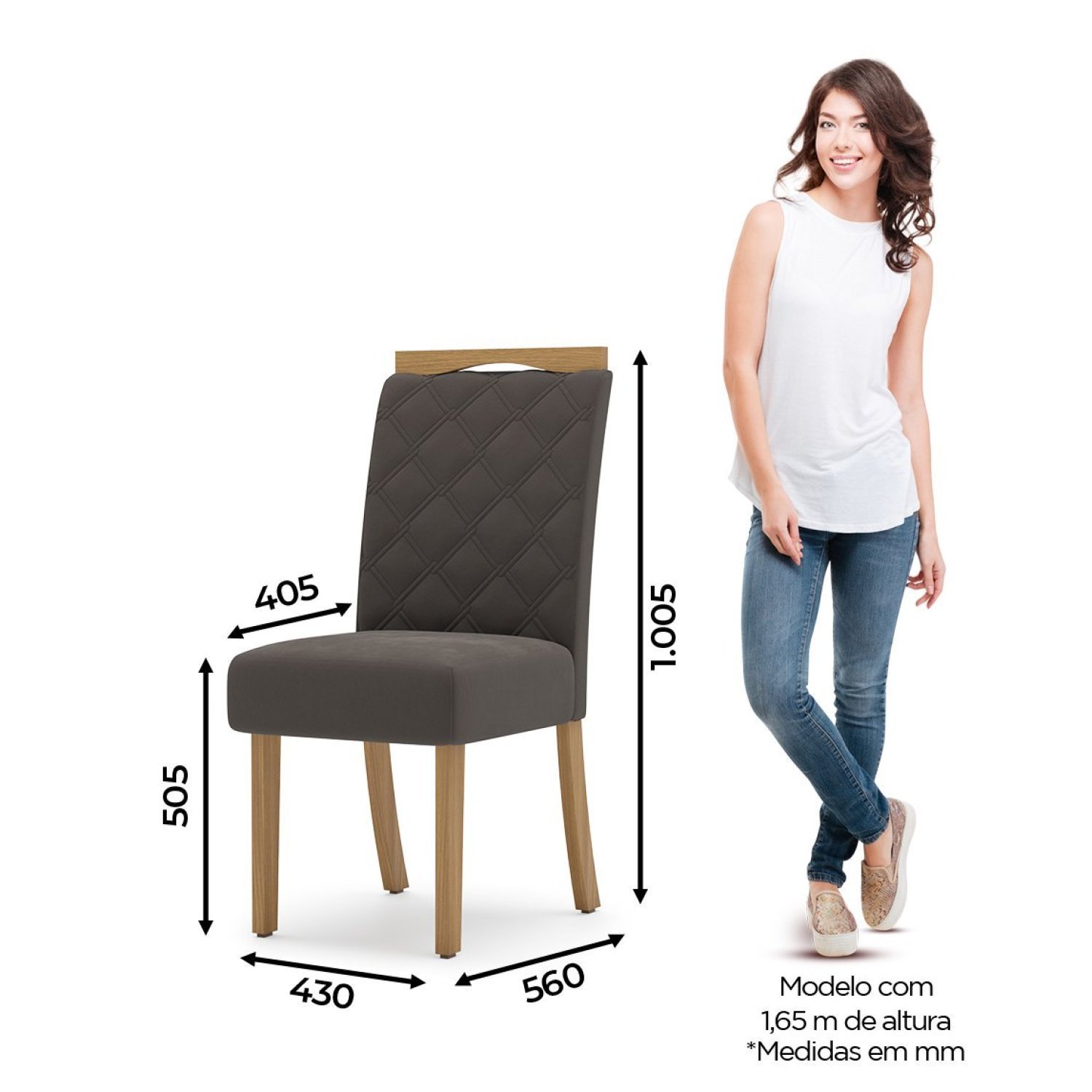 Conjunto Sala de Jantar Tampo MDF/vidro 6 Cadeiras Marie Espresso Móveis - 8
