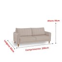 Ver imagem 5 de Sofá Biaggio Moderno 200cm Almofadas Confortáveis Resistente:cinza