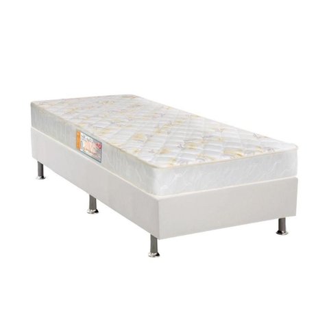 Cama Box com Auxiliar Solteiro Colchão Anatômico Castor Sleep Firme + Base Crc Courano White(