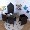 Ver imagem 2 de Conjunto Infantil com 1 Mesa e 2 Banquetas