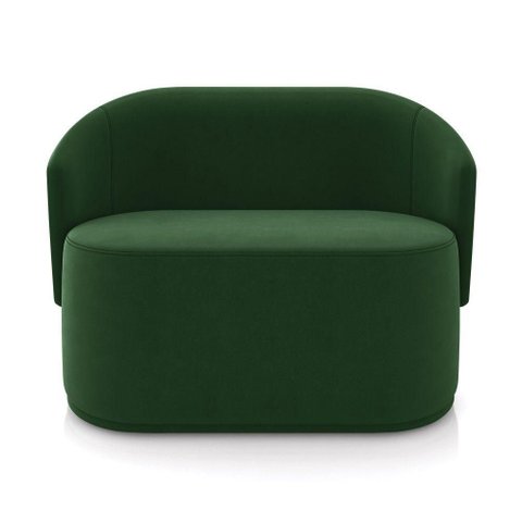 Sofá 2 Lugares Namoradeira Orgânica para Sala Malu Suede M11 - D'Rossi Cor Verde