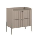 Ver imagem 4 de Mesa Lateral para Cama Moriah 60cm Retro 100% Mdf Conect com Pés de Ferro Champagne
