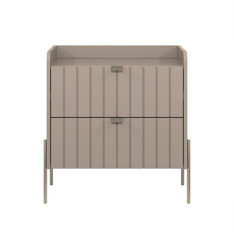 Mesa Lateral para Cama Moriah 60cm Retro 100% Mdf Conect com Pés de Ferro Champagne