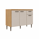 Ver imagem 4 de Balcão de Cozinha 120cm 3 Portas 1 Gaveta Berlim CO6310 Ipê/Cristalo - Decibal