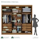 Ver imagem 5 de Guarda-Roupa Casal 100% MDF 6 Portas 6 Gavetas Granada Premium Marrom/Cinamomo