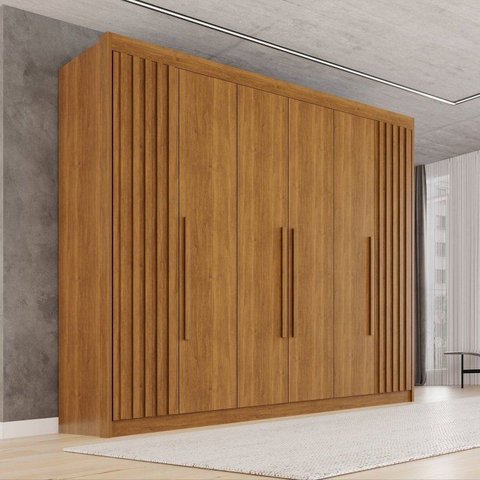 Guarda-Roupa Casal 100% MDF 6 Portas 6 Gavetas Granada Premium Marrom/Cinamomo