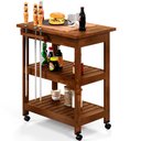 Ver imagem 3 de Kit 02 Carrinho De Churrasco Grade Mesa Tábua De Cortes Home W02 Madeira Maciça Imbuia - Lyam Decor