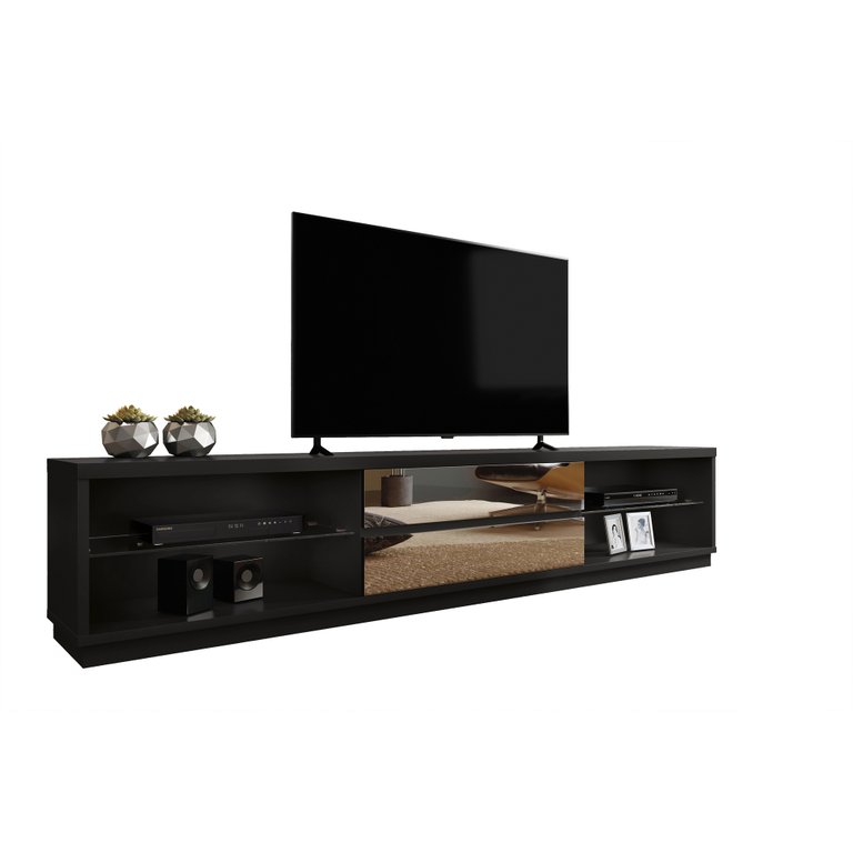 Rack para TV até 65 Polegadas 2 Gavetas com Espelho Istambul Mavaular Móveis PretoTX Rack para TV até 65 Polegadas 2 Gavetas com Espelho Istambul Mavaular Móveis PretoTX