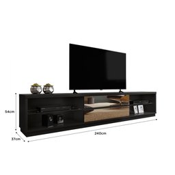 Rack para TV até 65 Polegadas 2 Gavetas com Espelho Istambul Mavaular Móveis PretoTX - 2