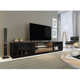 Rack para TV até 65 Polegadas 2 Gavetas com Espelho Istambul Mavaular Móveis PretoTX - 4