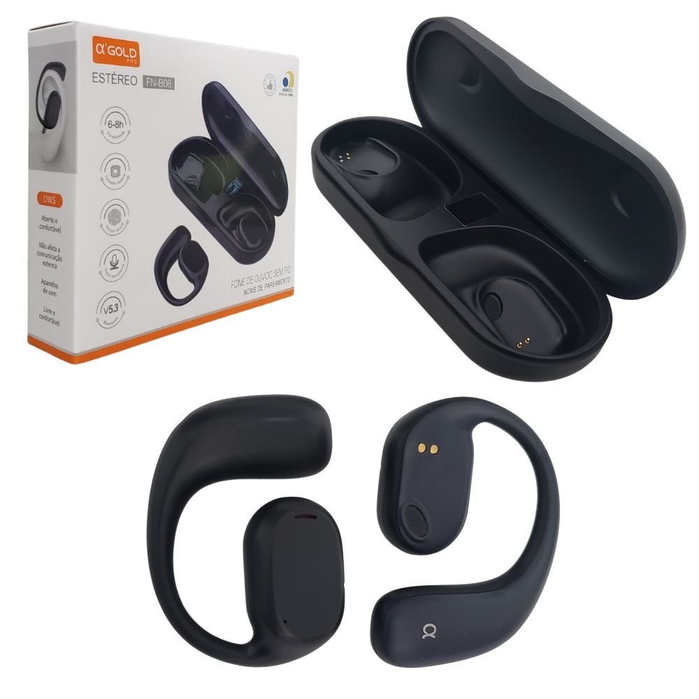 Fone de Ouvido Bluetooth Esportivo com Gancho para Corrida Treinos e ...