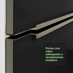 Armário De Cozinha Completa De Canto 546cm Branco preto - 4