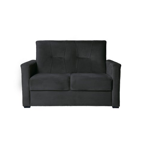 Sofá 2 Lugares Pequeno Alice e Porta Controle Herreiro Cores Cor:preto