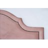 Cabeceira Casal Curva Luxo Estofada com Tachas 140x60 - Suede Rose - Tachas Fume - 2