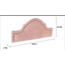 Ver imagem 3 de Cabeceira Casal Curva Luxo Estofada com Tachas 140x60 - Suede Rose - Tachas Fume