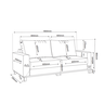 Sofá Living 3 Lugares 180cm com Almofadas Lívia - 3